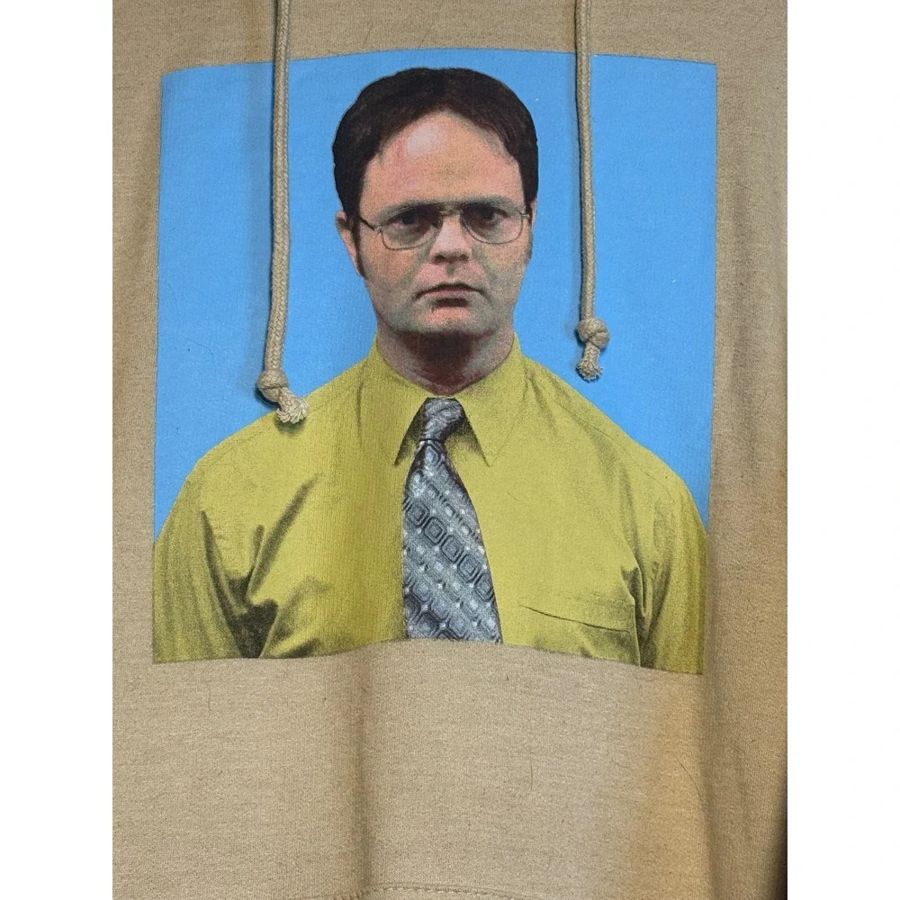 The Office Dwight Schrute False Hoodie Sweatshirt Adult‎ XL Sand Color
